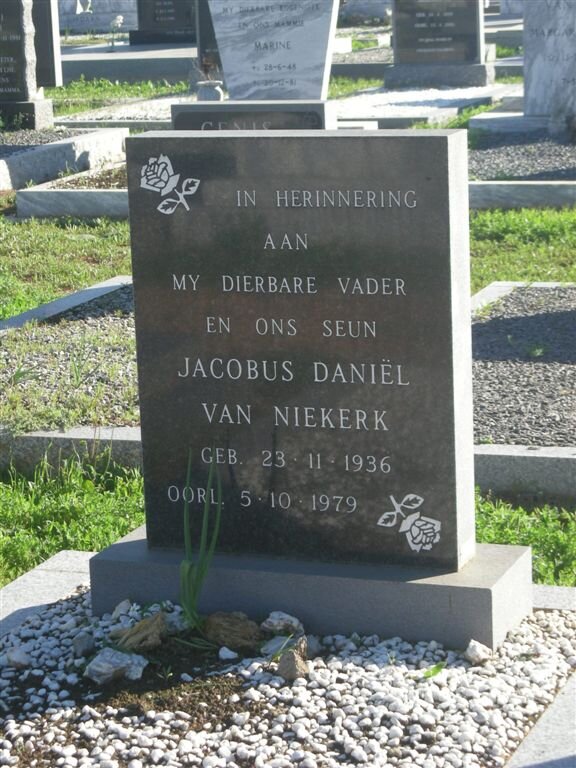 NIEKERK Jacobus Daniel, van 1936-1979
