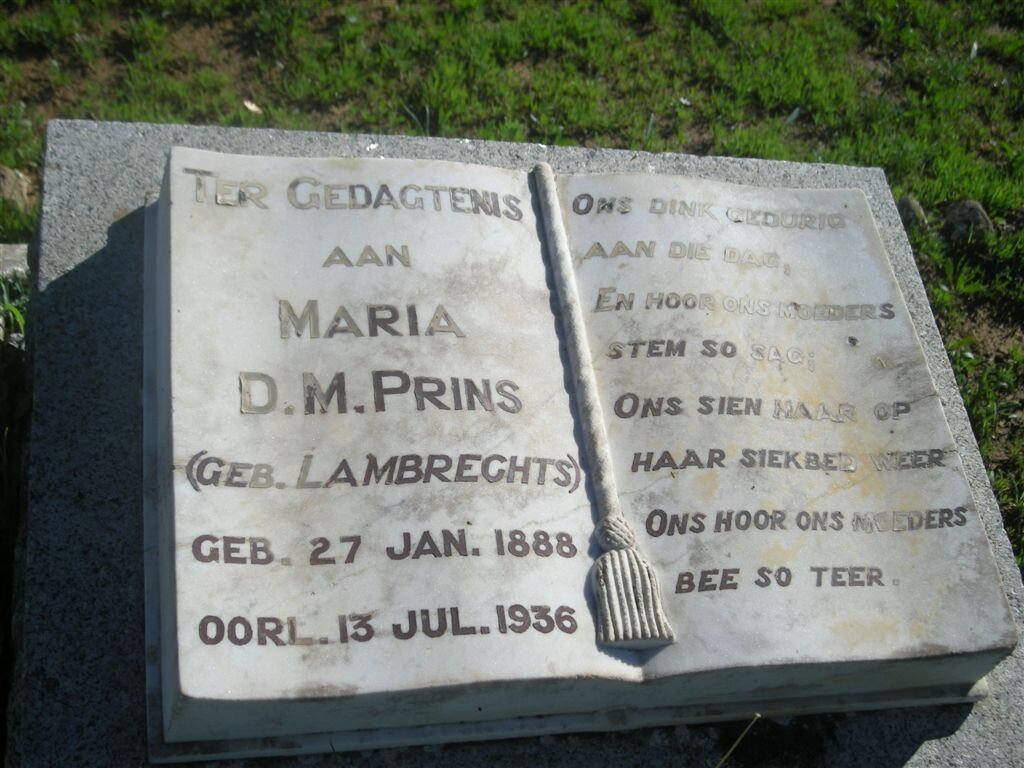 PRINS Maria D.M. nee LAMBRECHTS 1888-1936