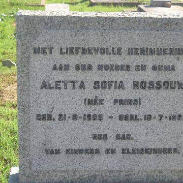ROSSOUW Aletta Sophia nee PRINS 1895-1969