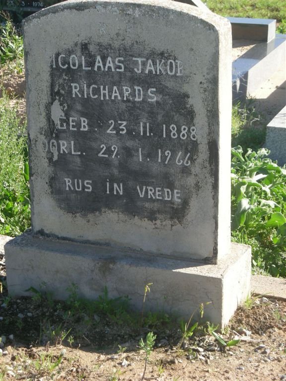RICHARDS Nicolaas Jakob 1888-1966