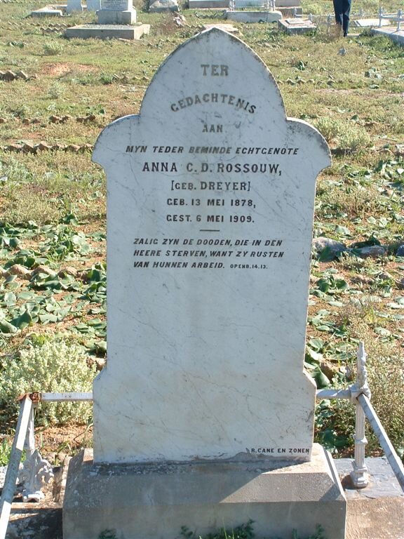 ROSSOUW Anna C.D. nee DREYER 1878-1909