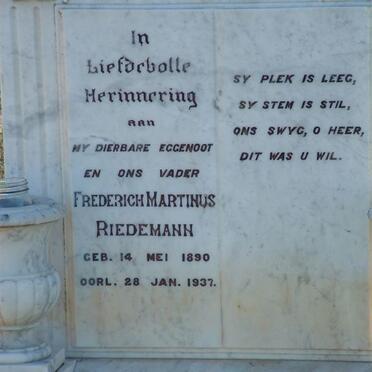 RIEDEMANN Frederich Martinus 1890-1937
