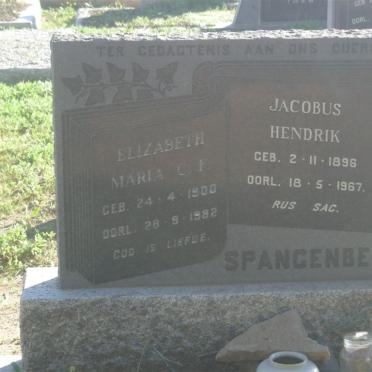 SPANGENBERG Jacobus Hendrik 1896-1967 &amp; Elizabeth Maria C.F. 1890-1982