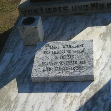 WILKAU Juliane Wilhelmine, von Lieres und nee THEISEN 1913-2006