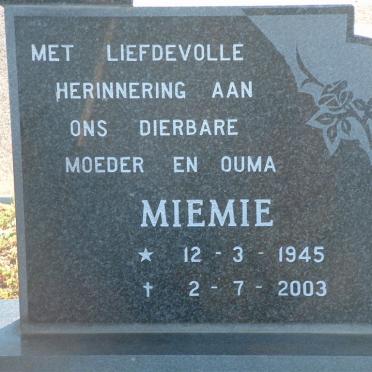 WESTHUIZEN Gysie, van der 1934-1996 &amp; Miemie 1945-2003_3