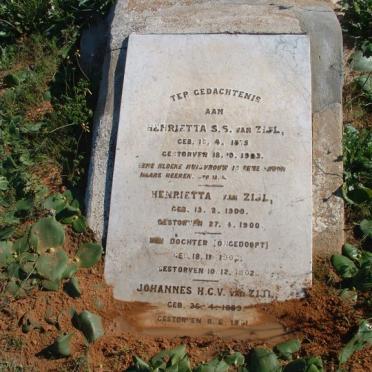 ZIJL Henrietta S.S., van 1875-1903