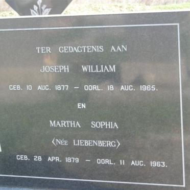 ? Joseph William 1877-1965 &amp; Martha Sophia LIEBENBERG 1879-1963