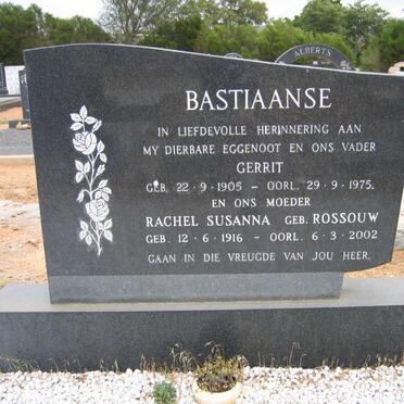 BASTIAANSE Gerrit 1905-1975 &amp; Rachel Susanna ROUSSOUW 1916-2002