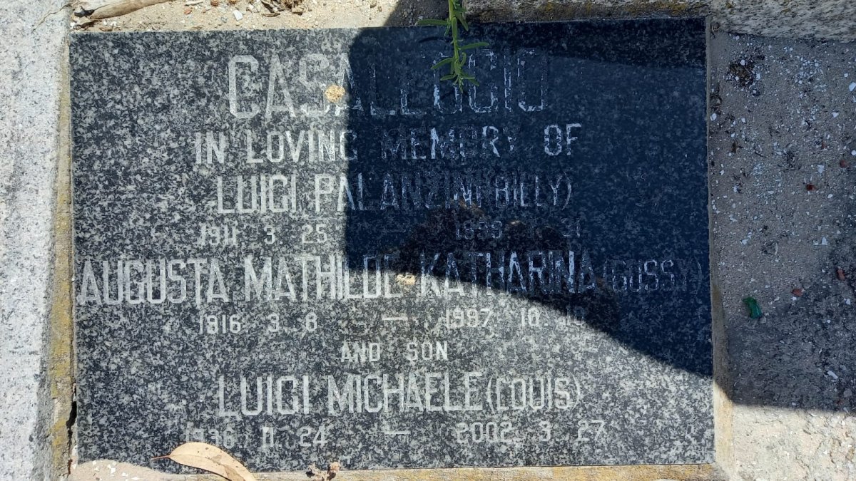 CASALEGGIO Luigi Palanzini 1911-1999 &amp; Augusta Mathilde Katharina GUSSY 1916-1997 :: CASALEGGIO Luigi Michaele 1936-2002