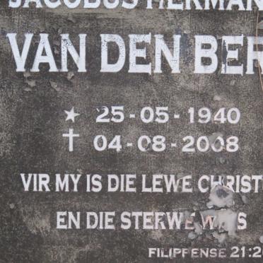 BERG Jacobus Hermanus, van den 1940-2008