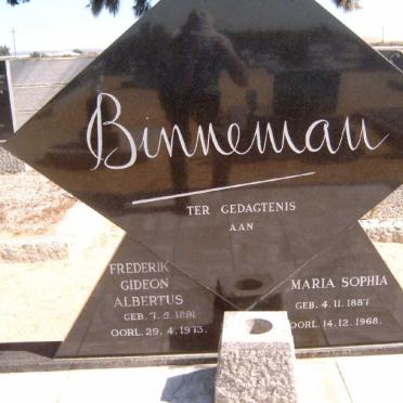 BINNEMAN Frederik Gideon Albertus 1891-1973 &amp; Maria Sophia 1887-1968