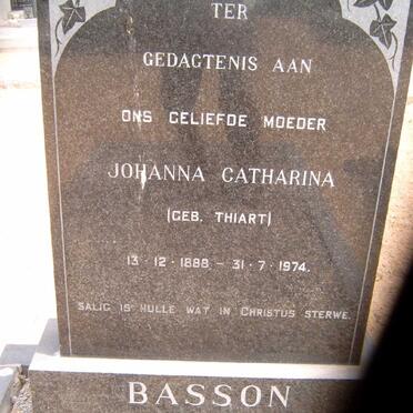 BASSON Johanna Catharina nee THIART 1888-1974