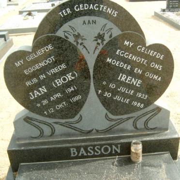 BASSON Jan 1941-1999 &amp; Irene 1933-1988
