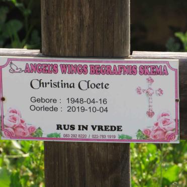 CLOETE Christina 1948-2019