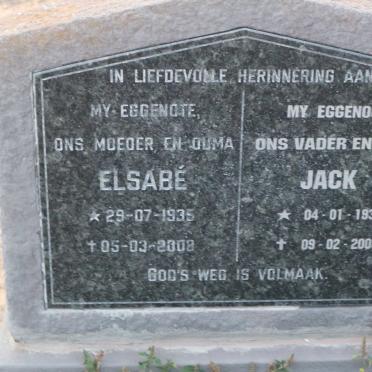 ENGELBRECHT Jack 1936-2008 &amp; Elsabé 1935-2003