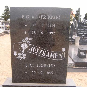 HUYSAMEN F.G.A. 1914-1992 &amp; J.C. 1916-