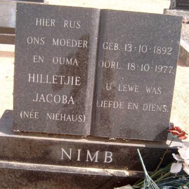 NIMB Hilletjie Jacoba nee NIEHAUS 1892-1977