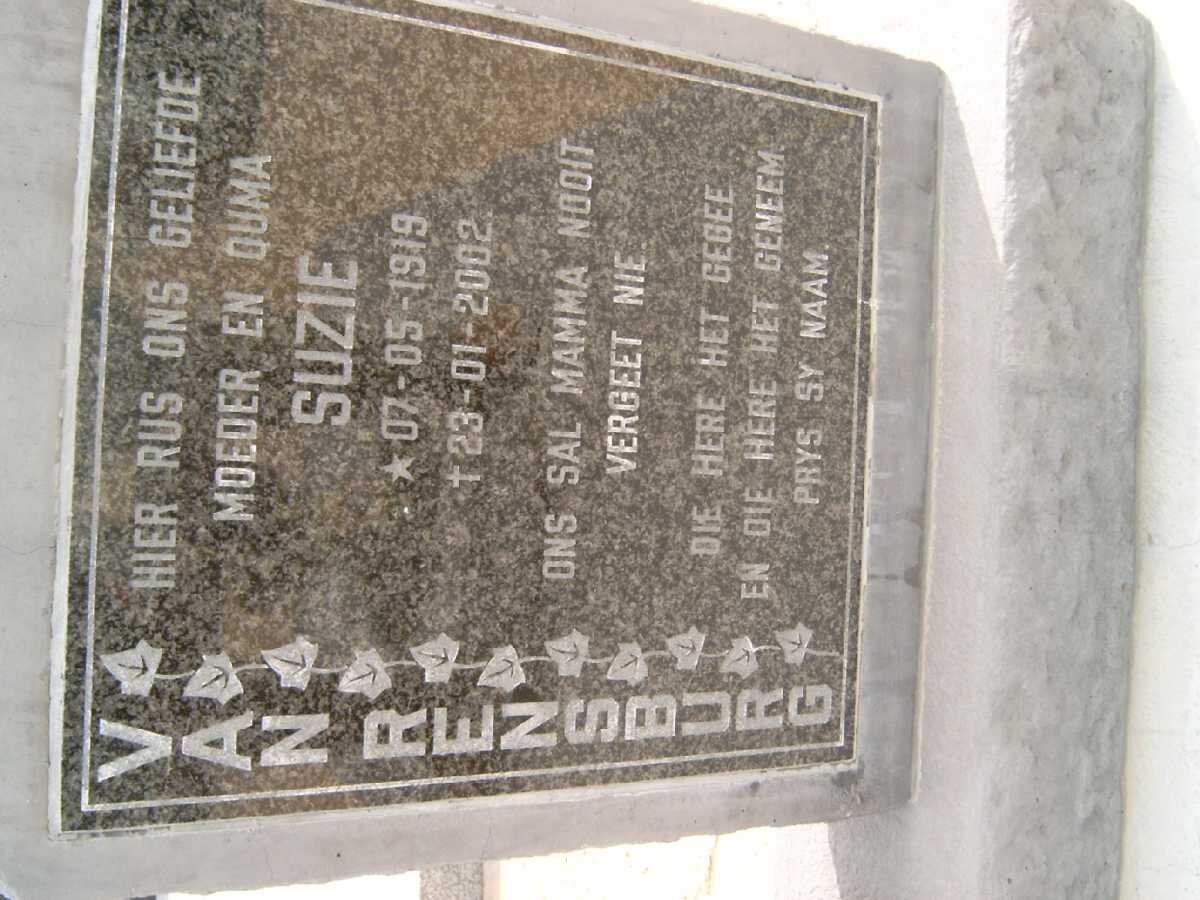 RENSBURG Suzie, van 1919-2002