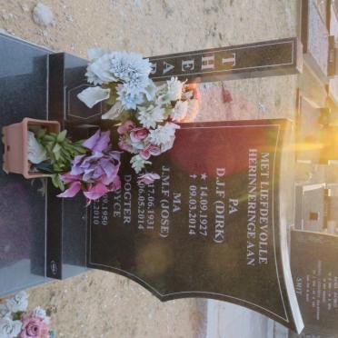 THEART D.J.F. 1927-2014 &amp; J.M.F. 1931-2014 :: THEART Joyce 1950-2010