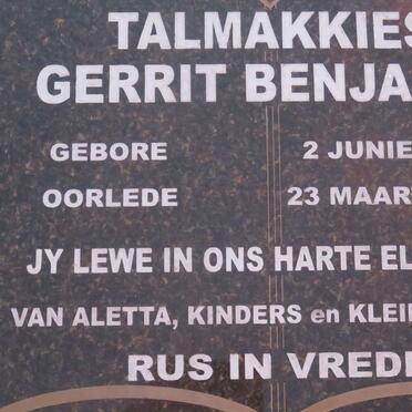 TALMAKKIES Gerrit Benjamin 1961-2012