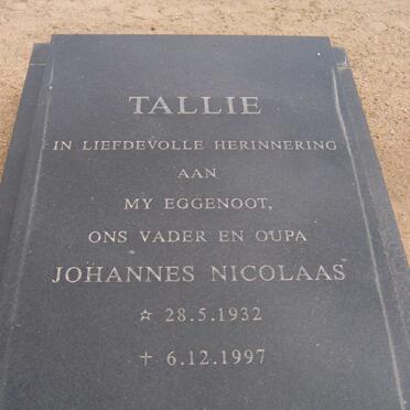 TALLIE Johannes Nicolaas 1932-1997