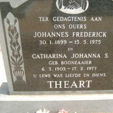 THEART Johannes Frederick 1899-1975 &amp; Catharina Johanna S. BOONZAAIER 1903-1977