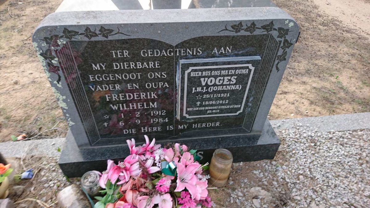 VOGES Frederik Wilhelm 1912-1984 &amp; J.H.J. 1921-2012