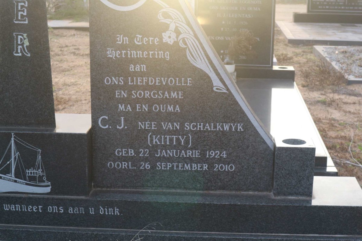 VISSER C.J.D. 1920-1989 &amp; C.J. VAN SCHALKWYK 1924-2010