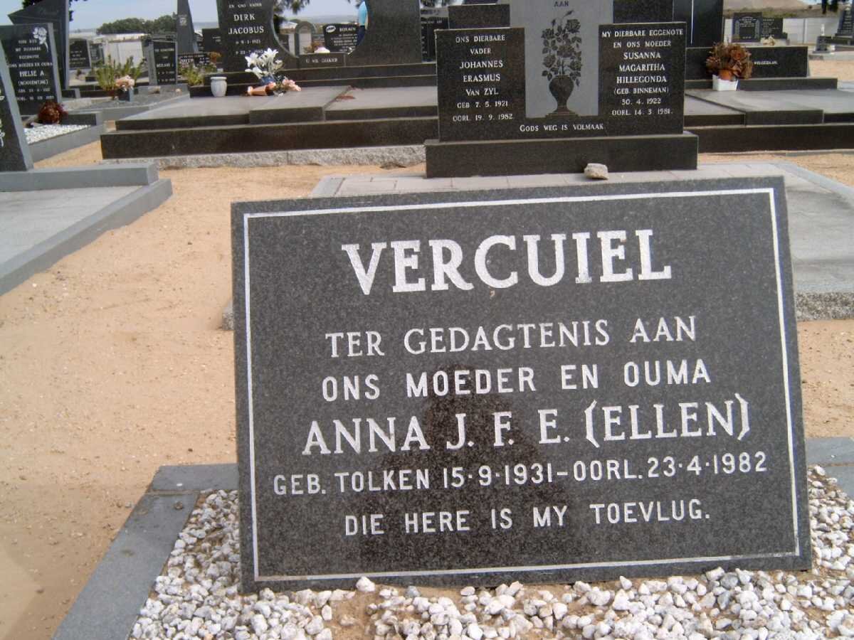VERCUIEL Anna J.F.E. nee TOLKEN 1931-1982