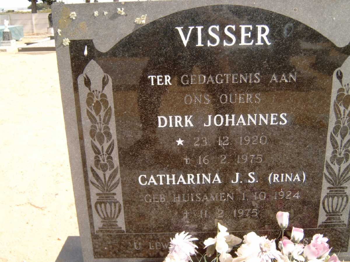 VISSER Dirk Johannes 1920-1975 &amp; Catharina J.S. HUISAMEN 1924-1975