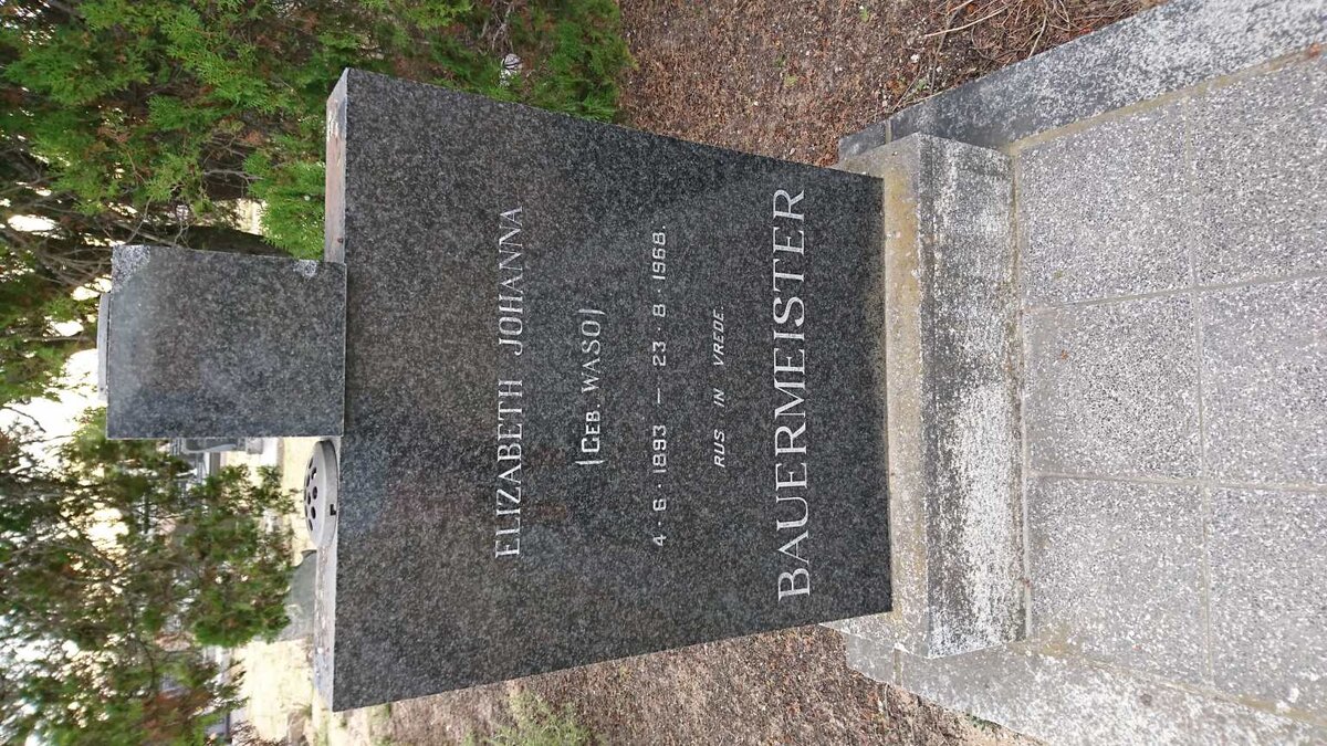 BAUERMEISTER Elizabeth Johanna nee WASO 1893-1968