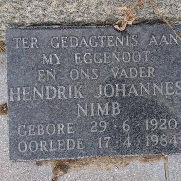 NIMB Abraham S. 1894-1922 &amp; Margaretha M. VAN DYK 1898-1921 :: NIMB Hendrik Johannes 1920-1984
