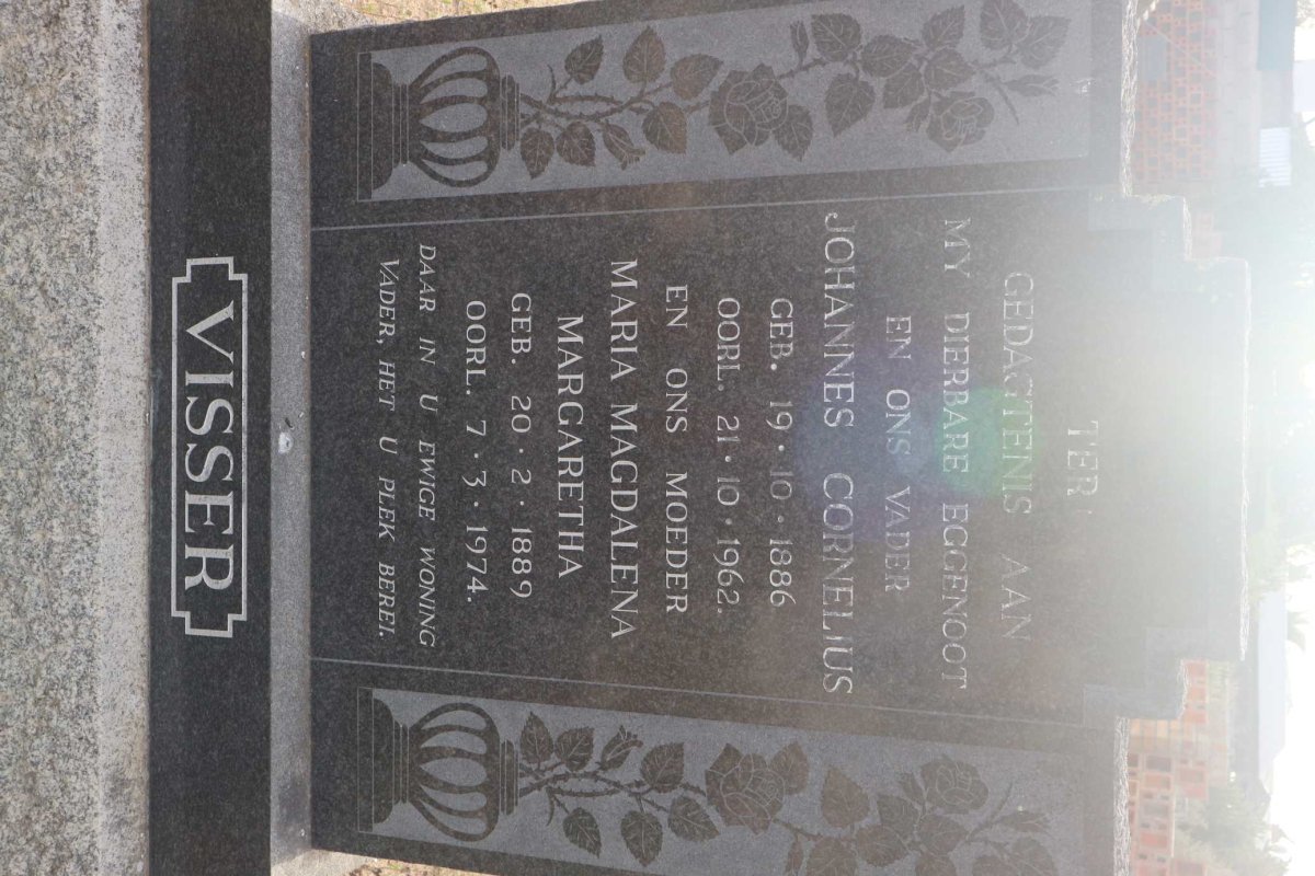 VISSER Johannes Cornelius 1886-1962 &amp; Maria Magdalena Margaretha 1889-1974