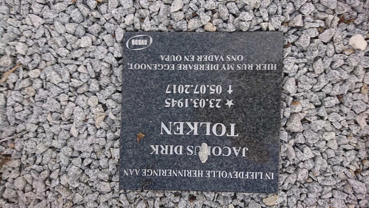 TOLKEN Jacobus Dirk 1945-2017