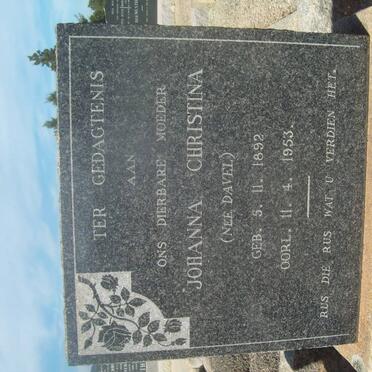 CROUS Johanna Christina nee DAVEL 1892-1953