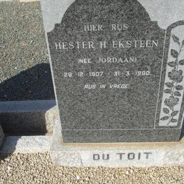 TOIT Hester H. Eksteen, du nee JORDAAN 1907-1990