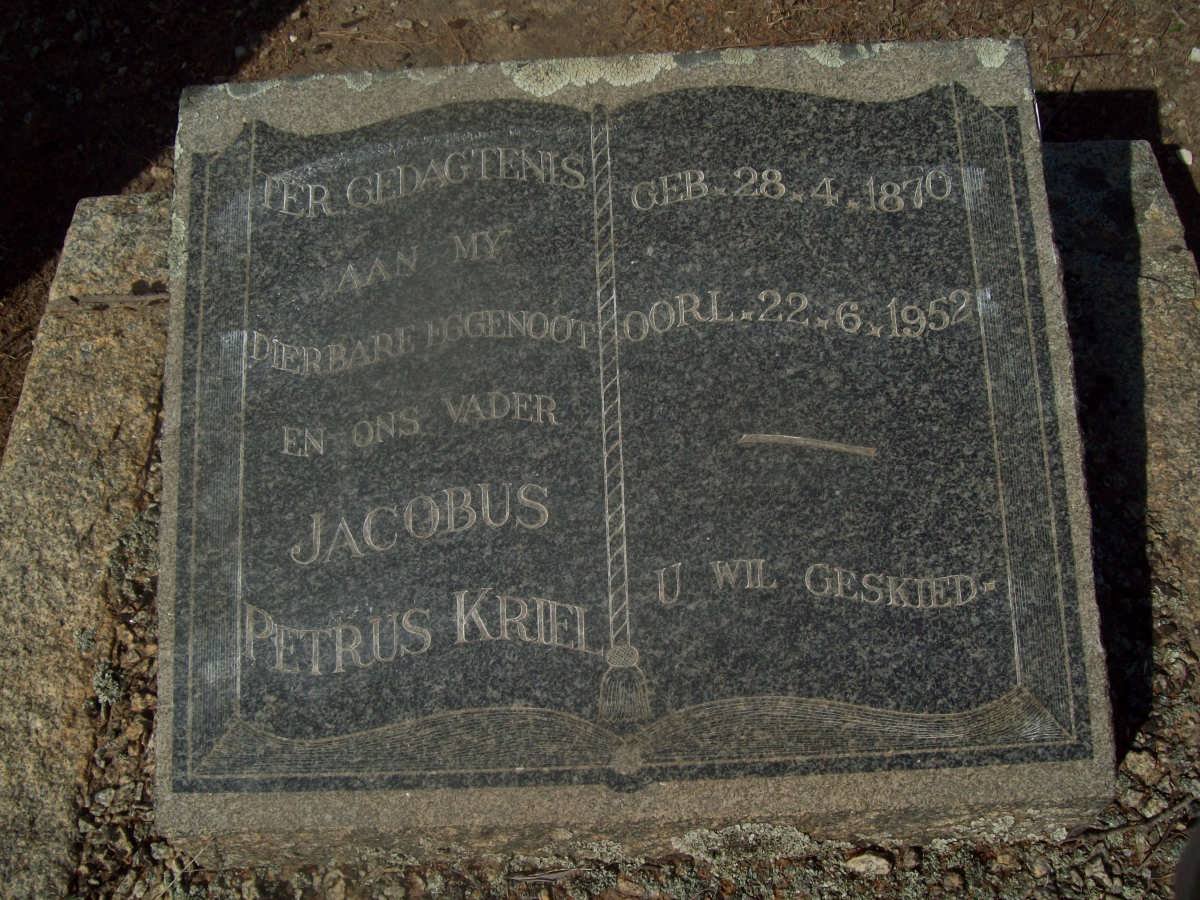 KRIEL Jacobus Petrus 1870-1952