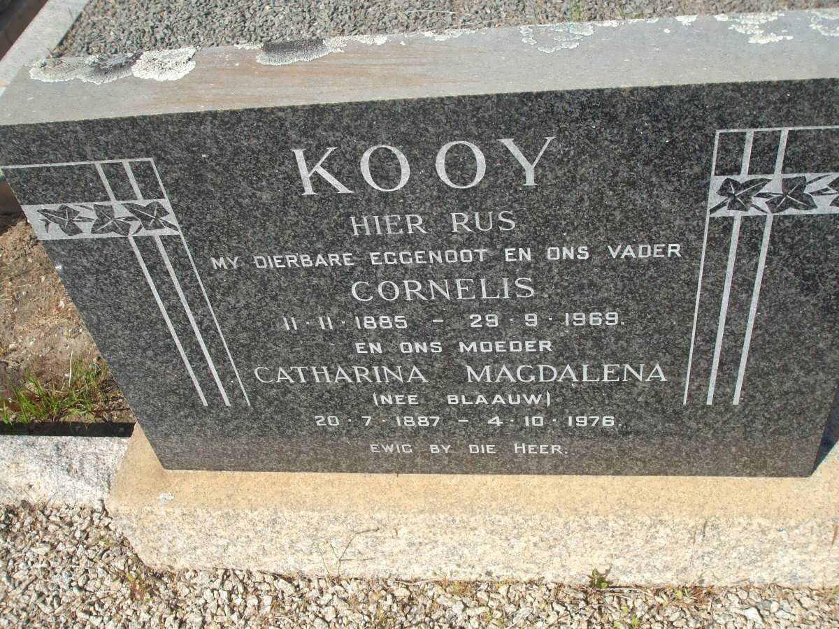 KOOY Cornelis 1885-1969 &amp; Catharina Magdalena BLAAUW 1887-1976 
