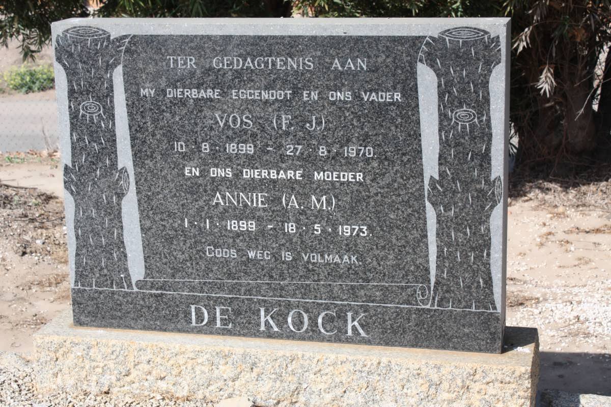 KOCK F.J., de 1899-1970 &amp; A.M. 1899-1973
