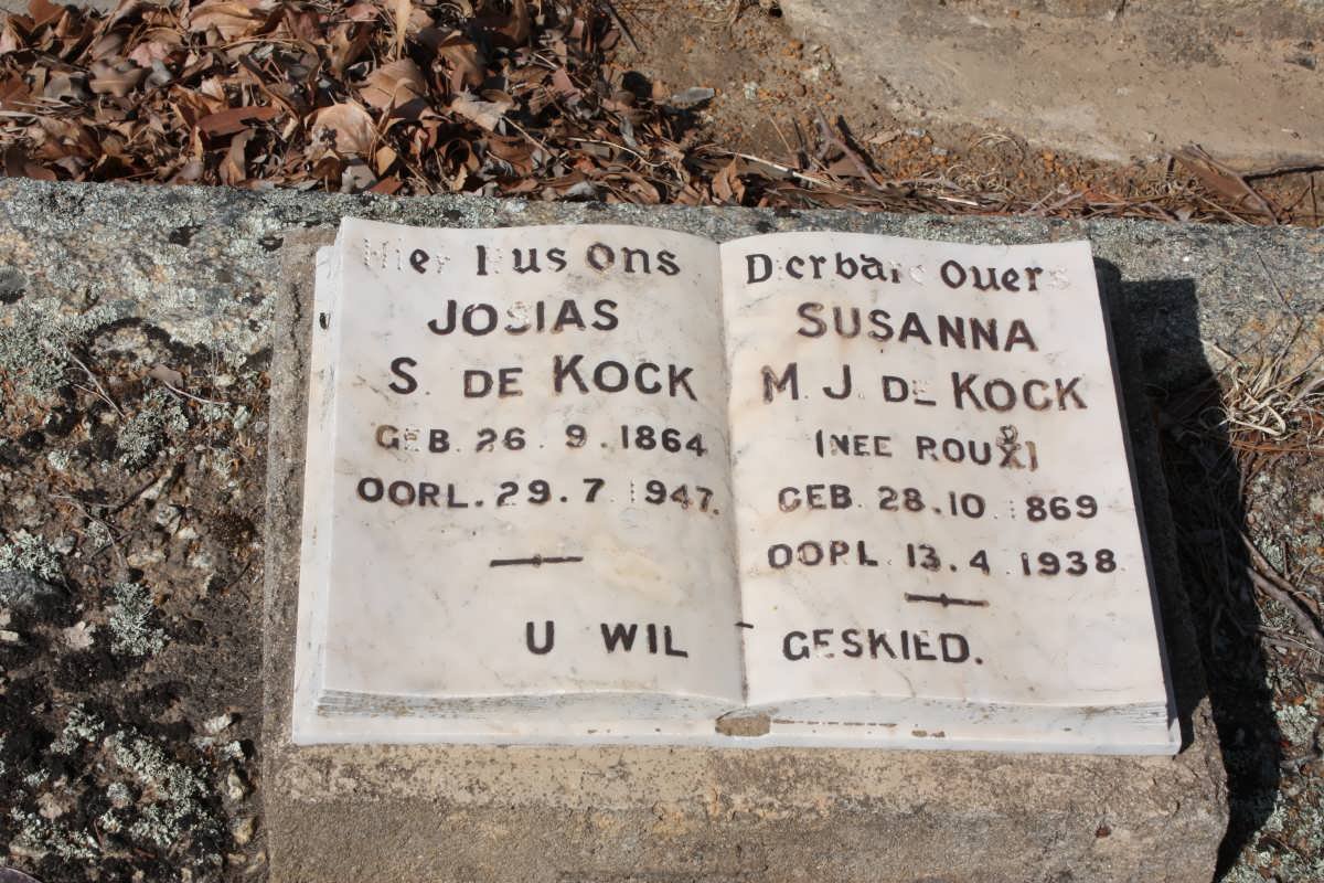 KOCK Josias S., de 1864-1947 &amp; Susanna M.J. ROUX 1869-1938