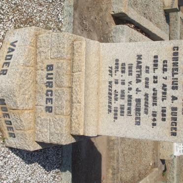 BURGER Cornelius A. 1889-1948 &amp; Martha J. v.d. MERWE 1881-1968
