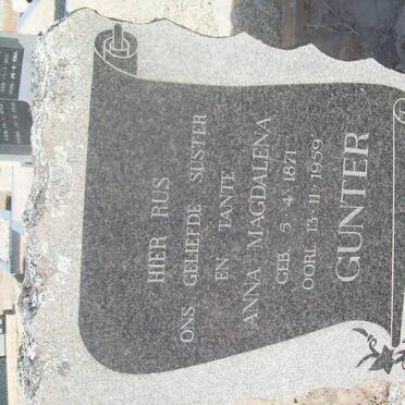 GUNTER Anna Magdalena 1871-1959