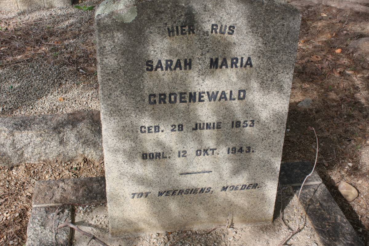 GROENEWALD Sarah Maria 1853-1943