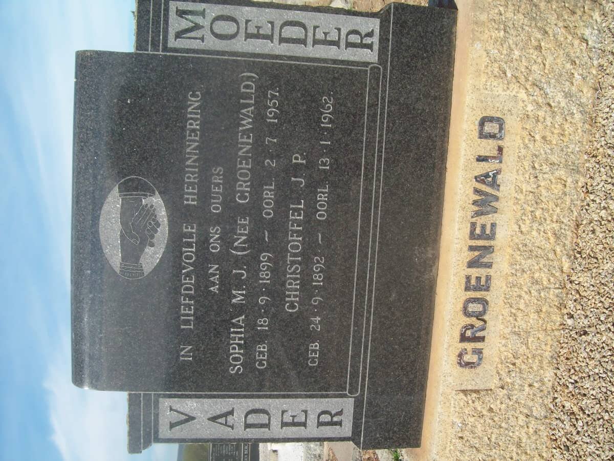 GROENEWALD Christoffel J.P. 1892-1962 &amp; Sophia M.J. GROENEWALD 1899-1957