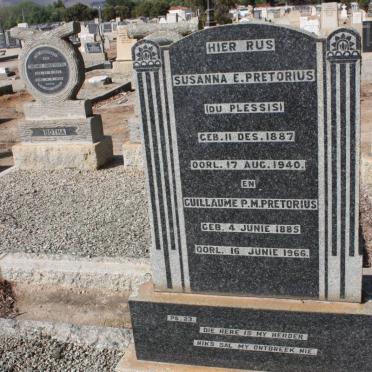 PRETORIUS Gillaume P.M. 1885-1966 &amp; Susanna E. du PLESSIS 1887-1940