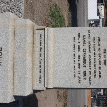 ROUX Daniel Gerhardus -1946 &amp; Maria Catharina DU TOIT -1943