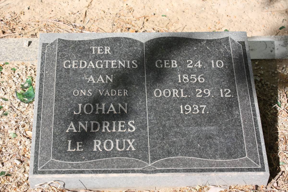 ROUX Johan Andries, Le 1856-1937