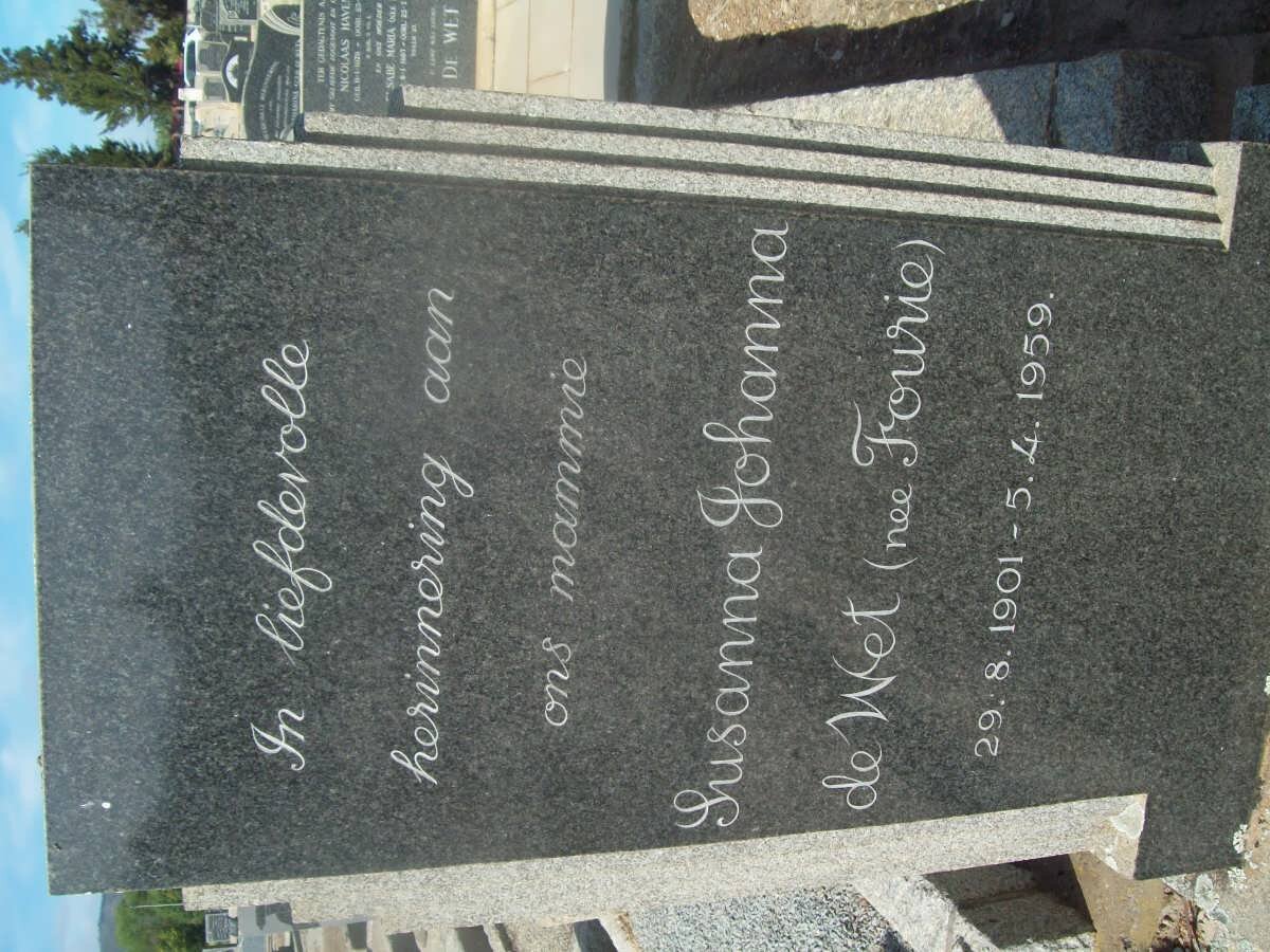 WET Susanna Johanna, de nee FOURIE 1901-1959