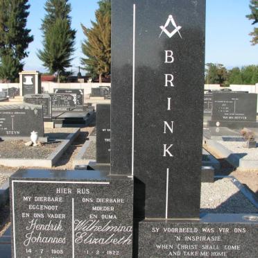 BRINK Hendrik Johannes 1905-1974 &amp; Wilhelmina Elizabeth 1922-2000