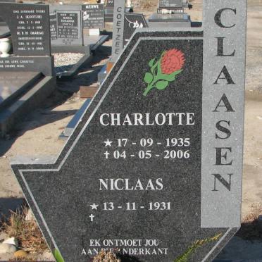 CLAASEN Niclaas 1931- &amp; Charlotte 1935-2006